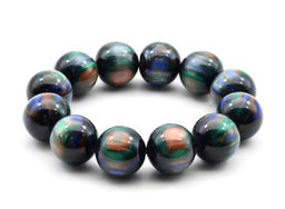 Браслет из полимера шарик 20мм цв.изумрудный