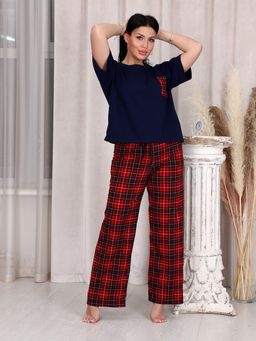 3122 ПИЖАМА (БРЮКИ) (Красная клетка) - А-дина фото 2