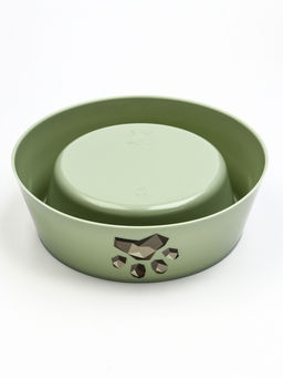 Цена за 2 шт. Миска для кошек «Мур-мяу», 300 мл, 14.5×14.5×4 см, пластик, цвет фисташковый