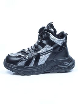 04-8525-4 BLACK Ботинки зимние женские (искусственные материалы) - Фабричный китай фото 9