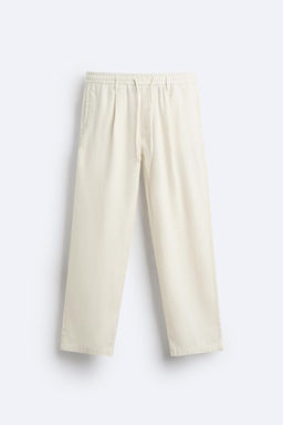 PLEATED COTTON - LINEN TROUSERS - Zara фото 7