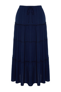 TRENDYOLMILLA Lacivert Belinde Buzgu Detayl? Klos Maxi Boy Dokuma Etek TWOSS24ET00098 фото 8