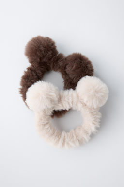 PACK OF TWO FAUX FUR EAR SCRUNCHIES - Zara фото 2