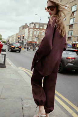 LINEN BALLOON TROUSERS