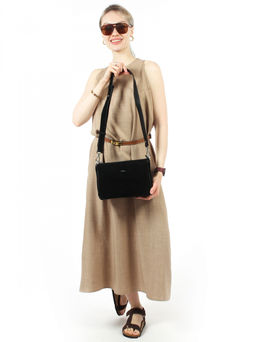 LACCOMA сумка АС2061Ф-черный натуральная замша хлопок