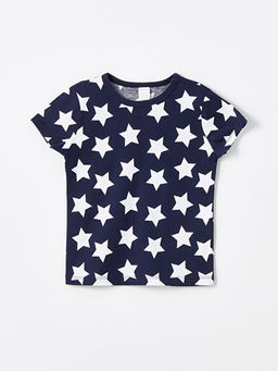 Bisiklet Yaka K?sa Kollu Bask?l? Erkek Bebek Ti??rt