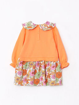 Bebe Yaka Uzun Kollu Bask?l? K?z Bebek Elbise - Waikiki фото 2