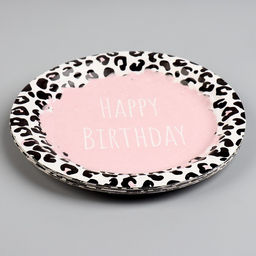 Цена за 10 шт. Тарелка бумажная Happy Birthday, принт, 18 см - Страна карнавалия фото 11