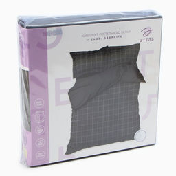 Постельное бельё Этель дуэт Cage: graphite, 143х215 см-2шт, 215х240 см, 50х70+3 см-2 шт, мако-сатин, 114г/м2  фото 7
