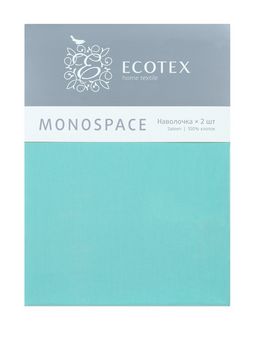 Наволочка 2 шт 70х70 см Моноспейс бирюзовый - Ecotex фото 2