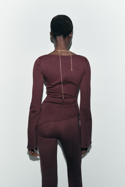 LONG SLEEVE INTERLOCK TOP - Zara фото 15