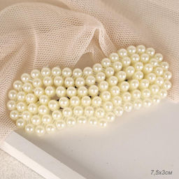 Заколка-зажим для волос Тик-Так Сердце / NL-10 /жемчуг