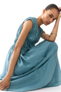 Vestido de ramio con tiras de enlazar - H&m фото 2