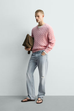 V-NECK CABLE KNIT JUMPER LIMITED EDITION - Zara фото 4