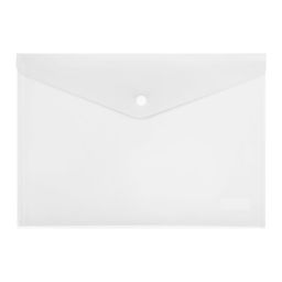 Цена за 10 шт. Папка-конверт на кнопке А4, 150 мкм, Calligrata Standard, прозрачная, белая