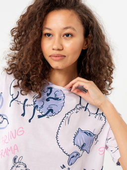 Комплект женский (футболка, бриджи) белого цвета с ламами - Mark formelle фото 3