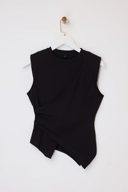 Siyah Fitted/Vucuda Oturan Kolsuz Pamuklu Esnek Orme Bluz TWOSS26BZ00081 - Trendyolmilla фото 5