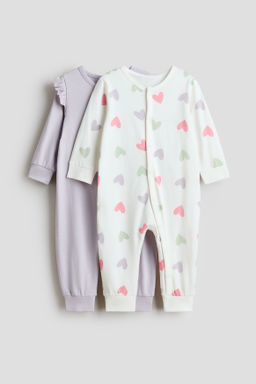 Pack de 2 pijamas enteros en algod?n