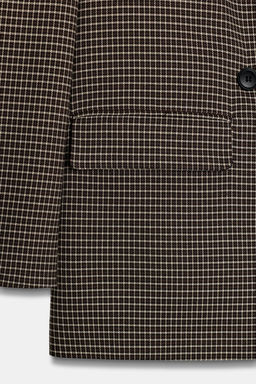 OVERSIZE DOUBLE-BREASTED CHECK BLAZER - Zara фото 8