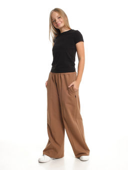 Брюки для девочки со строчкой 22-1565 шоколад - Mini maxi фото 33