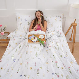 КПБ Традиция 2 спальный с европростыней, поплин, 100% хлопок, пл.110 гр./кв.м Ботанический сад Пододеяльник 177*217, простыня 217*240, наволочка 70*70 (2 шт.)  фото 9