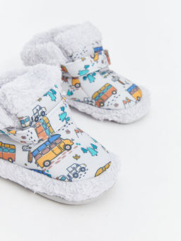 Bask?l? C?rt C?rtl? Erkek Bebek Y?r?me ?ncesi Ev Ayakkab?s?