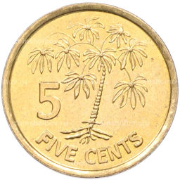 Монета 5 центов 2012 года Сейшелы