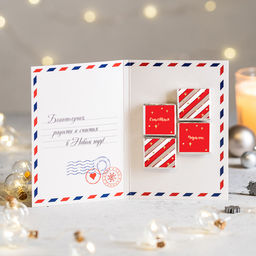 Открытка 4 шоколадки Подарок от Деда Мороза - 8 чудо фото 3