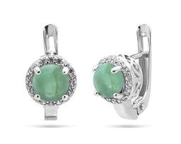 Серьги из серебра изумруд, SL-RIC45