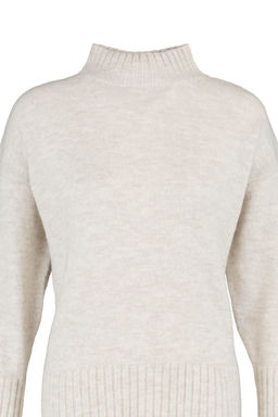 Ekru Genis Kal?p Yumusak Dokulu Basic Triko Kazak TWOAW23KZ00490