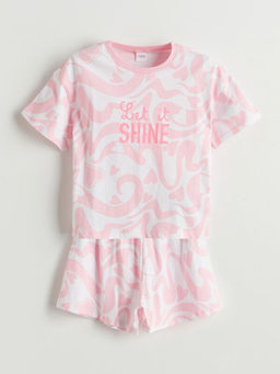 Bisiklet Yaka K?z ?ocuk ?ortlu Pijama Tak?m?