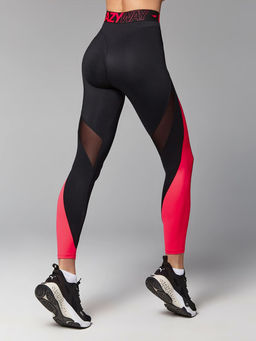 Леггинсы с высокой посадкой, контрастной эластичной резинкой и вставками из сетки - Eazyway фото 2