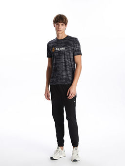 Bisiklet Yaka K?sa Kollu Real Madrid Bask?l? Erkek Taraftar Ti??rt