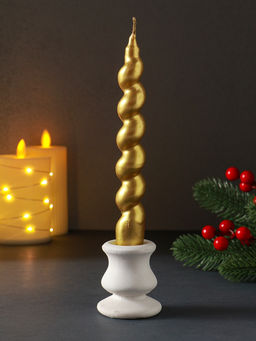 Цена за 2 шт. Свеча витая "LUXURY" 25*180 мм, лакированная, золото