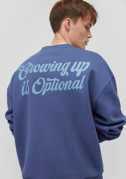 S?rt Bask?l? Lacivert Sweatshirt