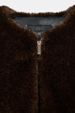 FAUX FUR BOMBER JACKET - Zara фото 8