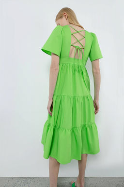 Зеленое хлопковое платье - Incity фото 4