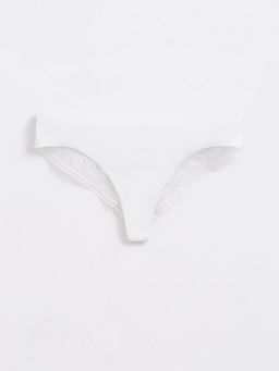 CONTE Трусы бразилиана из хлопка с кружевом LIGHT DAY LBR 1273 off-white