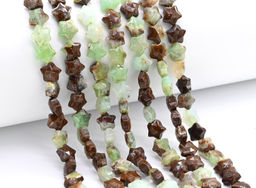 Бусины для творчества Звезды из хризопраза 8*8мм с гранями, 37см, 50 бусин Радуга камня