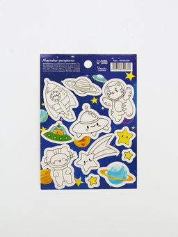 Цена за 10 шт. Наклейки детские «Космос», c раскраской, 11×16 см