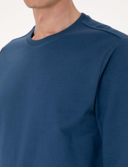 A__k Lacivert 2 _plik Regular Fit Bisiklet Yaka Basic Sweatshirt - Pierre cardin фото 7