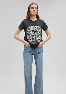 Kelebek Bask?l? Antrasit Tisort