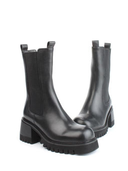 01-GZ6115-X81 BLACK Ботильоны демисезонные женские (натуральная кожа, байка)