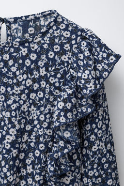 COTTON GAUZE FLORAL DRESS - Zara фото 3