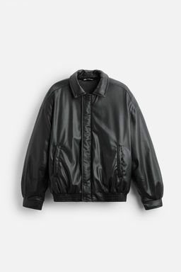 LEATHER EFFECT PUFFER JACKET - Zara фото 6