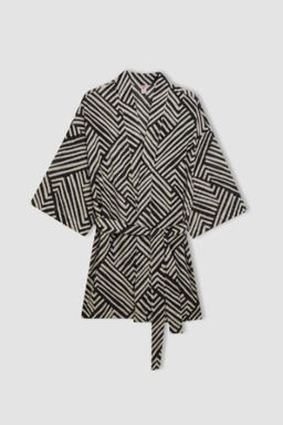 Fall in Love Desenli Pamuklu Kimono