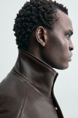 CONTRAST leather effect JACKET - Zara фото 4