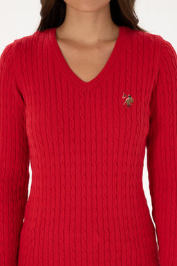 Kad_n K_rm_z_ V Yaka Basic Kazak Sepette S_rpriz _ndirim - U.s. polo assn фото 6