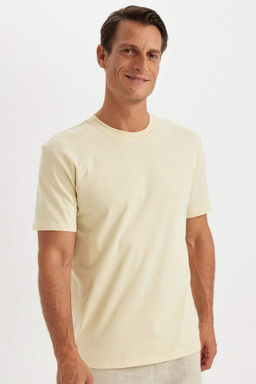 New Regular Fit Bisiklet Yaka Basic Duz K?sa Kollu Tisort - Defacto фото 15