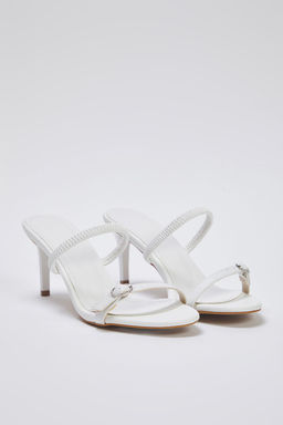 Trendyol Shoes Siyah Toka Detayl? Cift Kullan?ml? Ince Topuklu Badem Burun Kad?n Topuklu Sandalet TAKSS25TO00010 - Trendyolmilla фото 12